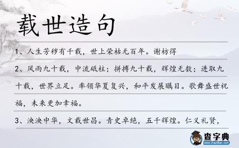 載世造句