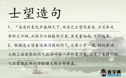 士望造句