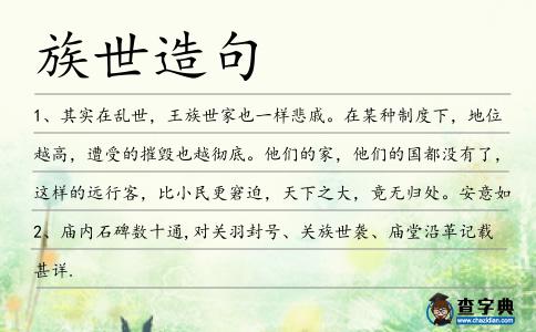 族世造句