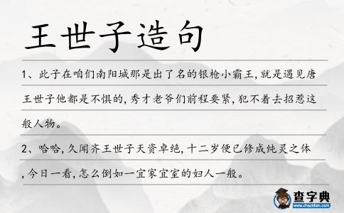王世子造句