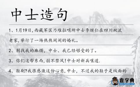 中士造句