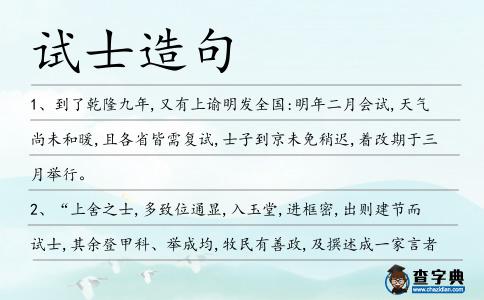 試士造句