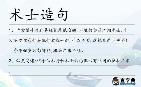 術(shù)士造句