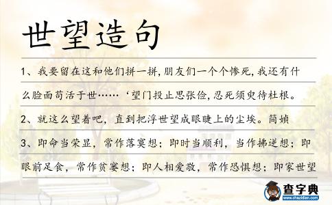 世望造句