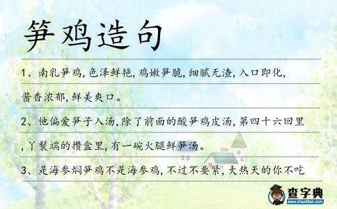 筍雞造句
