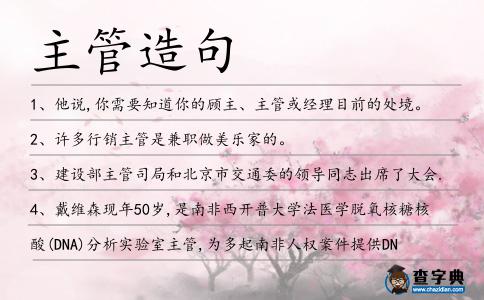 主管造句
