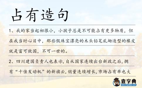 占有造句