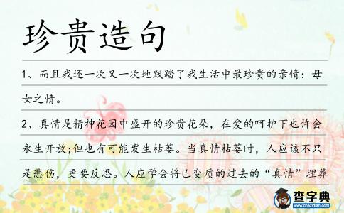 珍貴造句
