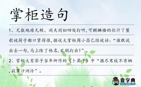 掌柜造句