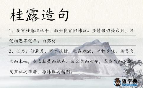 桂露造句