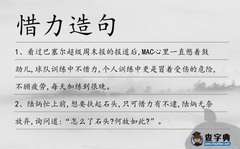 惜力造句