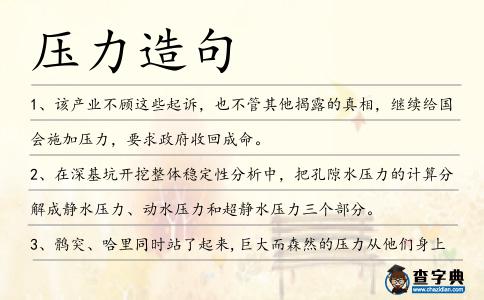 壓力造句