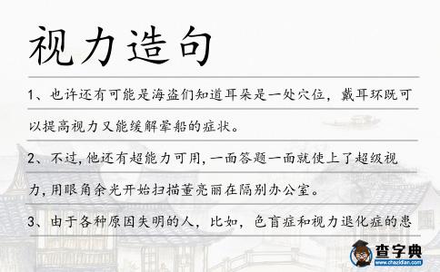 視力造句