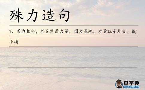 殊力造句