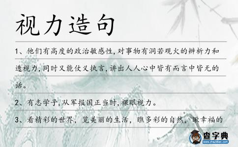視力造句