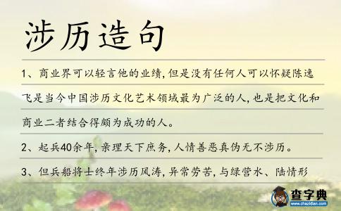 涉歷造句