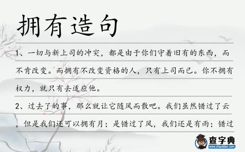 擁有造句