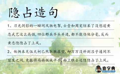 隱占造句