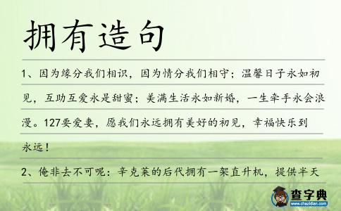 擁有造句