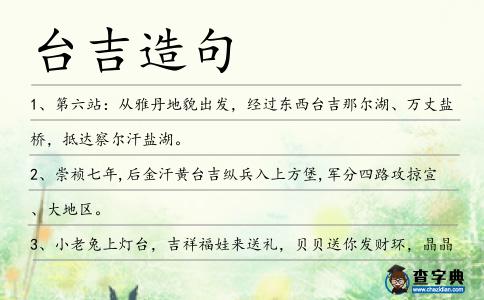 臺吉造句