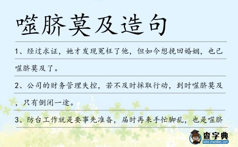 噬臍莫及造句