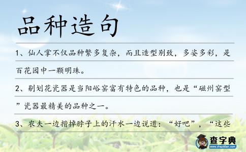 品種造句