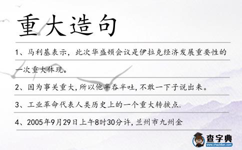 重大造句