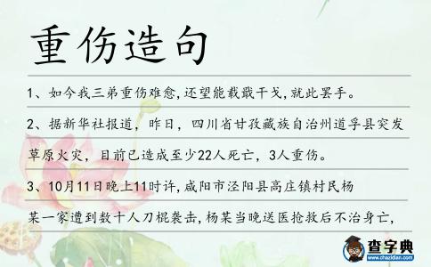重傷造句