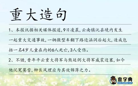 重大造句