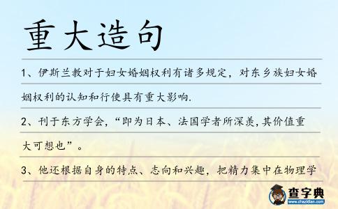 重大造句