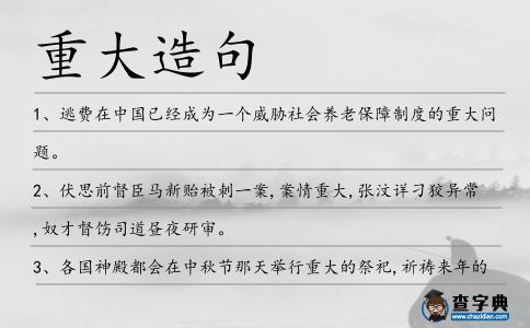 重大造句