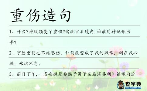 重傷造句