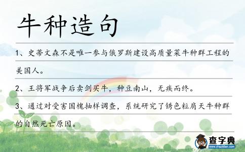 牛種造句