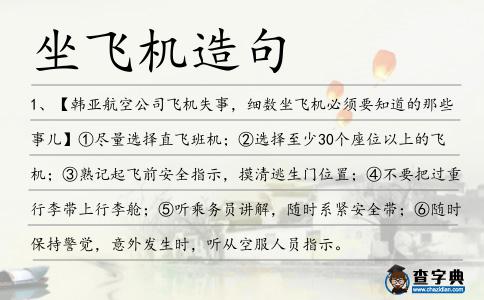 坐飛機造句