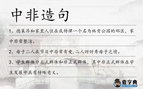 中非造句