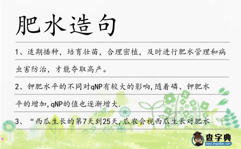 肥水造句