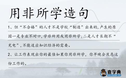 用非所學(xué)造句