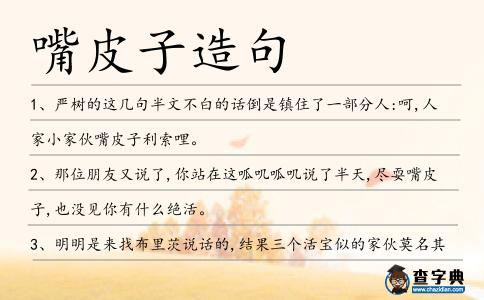 嘴皮子造句