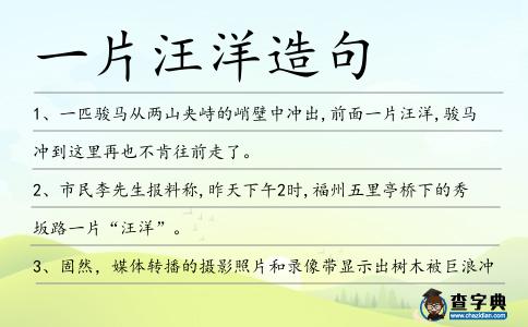 一片汪洋造句