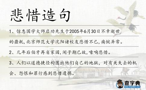 悲惜造句