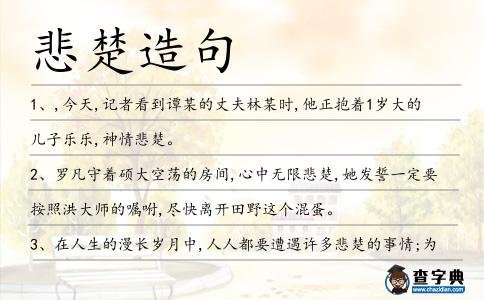 悲楚造句