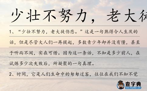 少壯不努力,老大徒傷悲造句