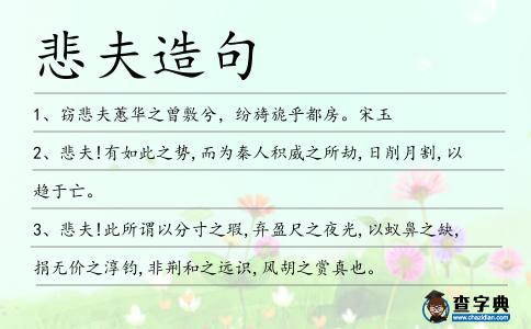 悲夫造句