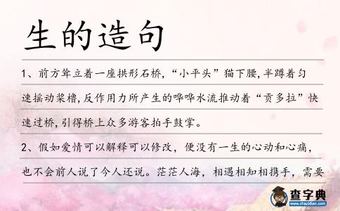生的造句