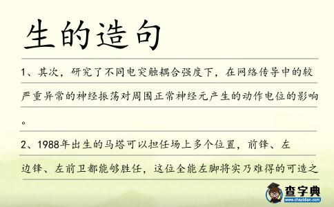 生的造句
