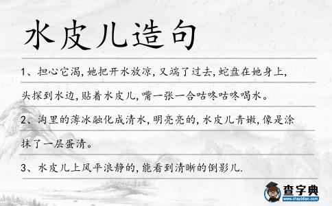 水皮兒造句