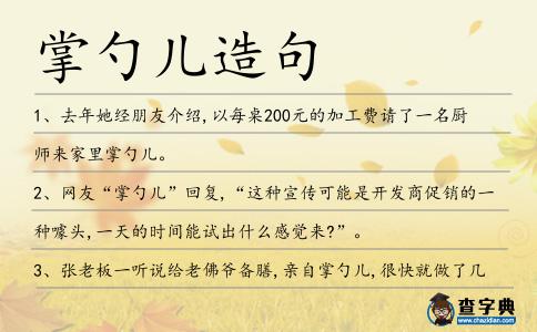 掌勺兒造句