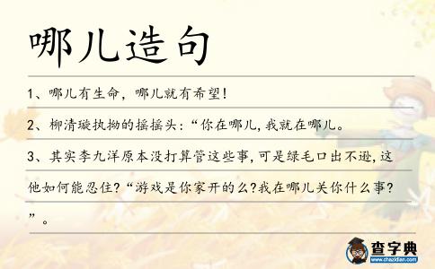 哪兒造句