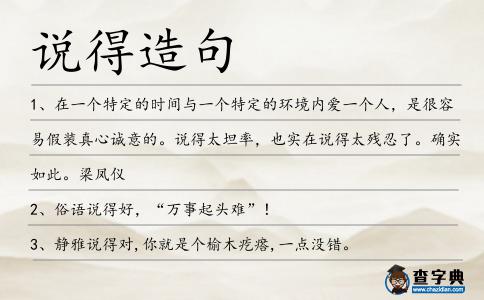 說得造句