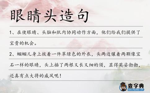 眼睛頭造句